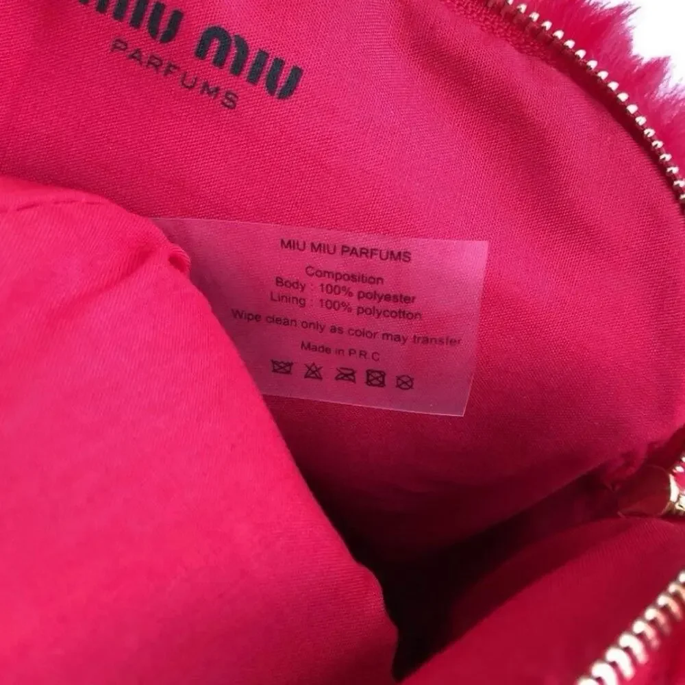 Miu Miu Faux Fur Cosmetics Pouch - Red